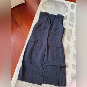 VINCE linen blend navy work dress
